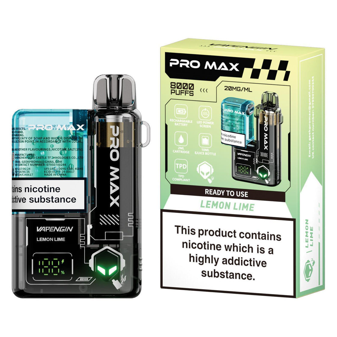 Vapengin Pro Max 8000 Box of 5 Disposable Pods