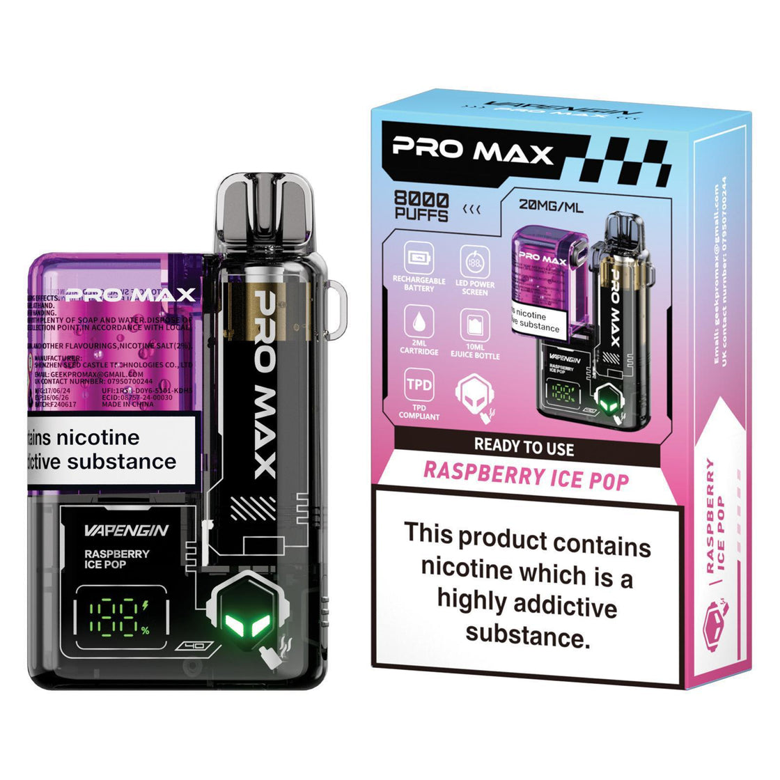 Vapengin Pro Max 8000 Box of 5 Disposable Pods