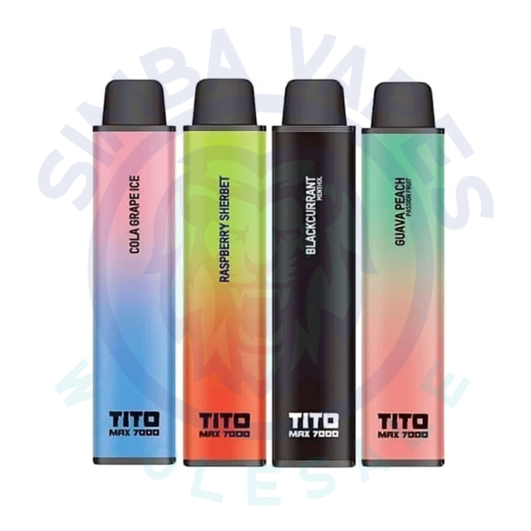 Tito Max 7000 Box of 10 Disposable Vape Pod Device