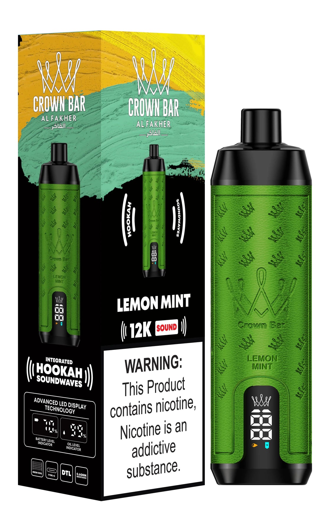 Al Fakher Crown Bar 12000 Box of 10 Disposable Vape pod