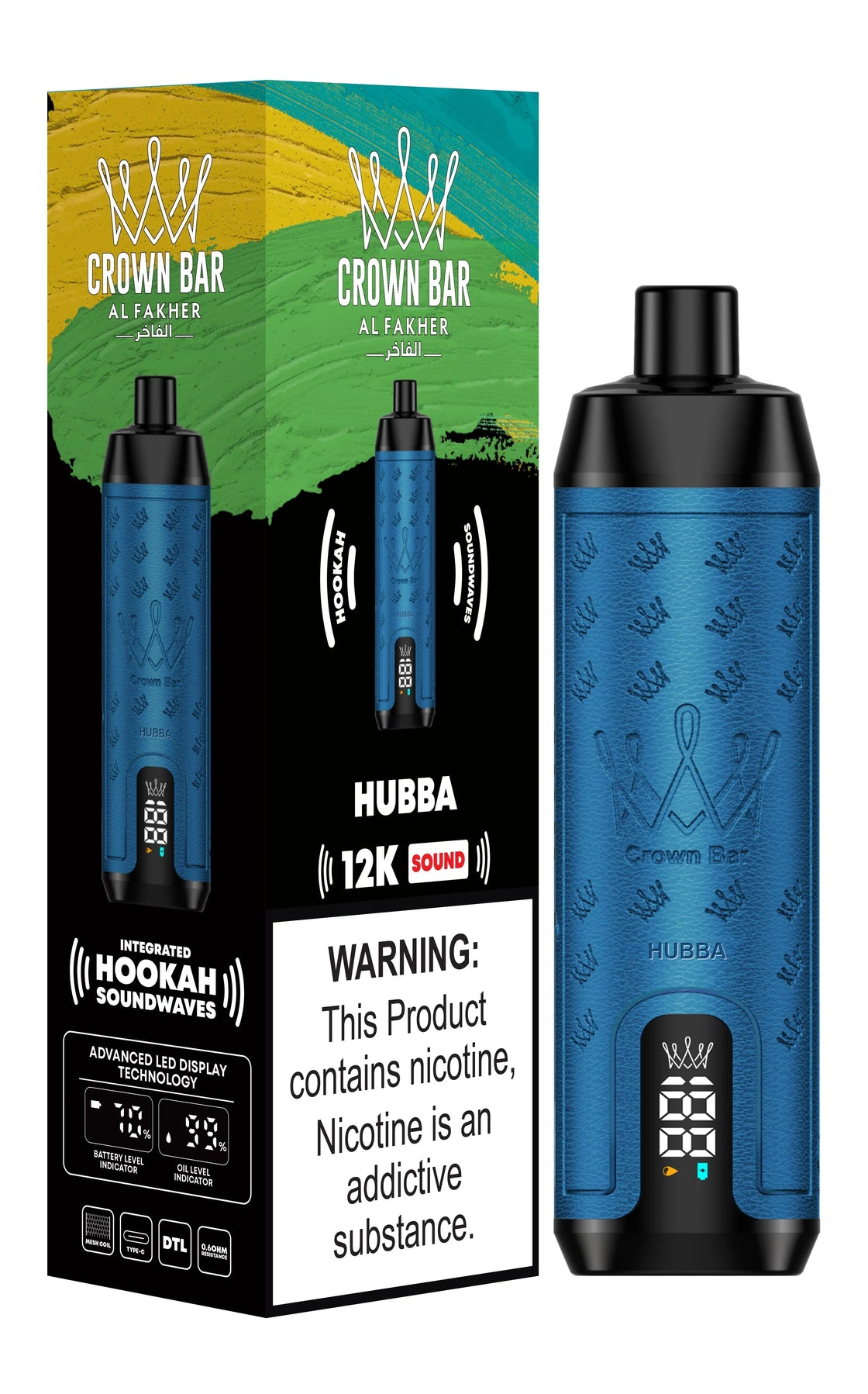 Al Fakher Crown Bar 12000 Box of 10 Disposable Vape pod
