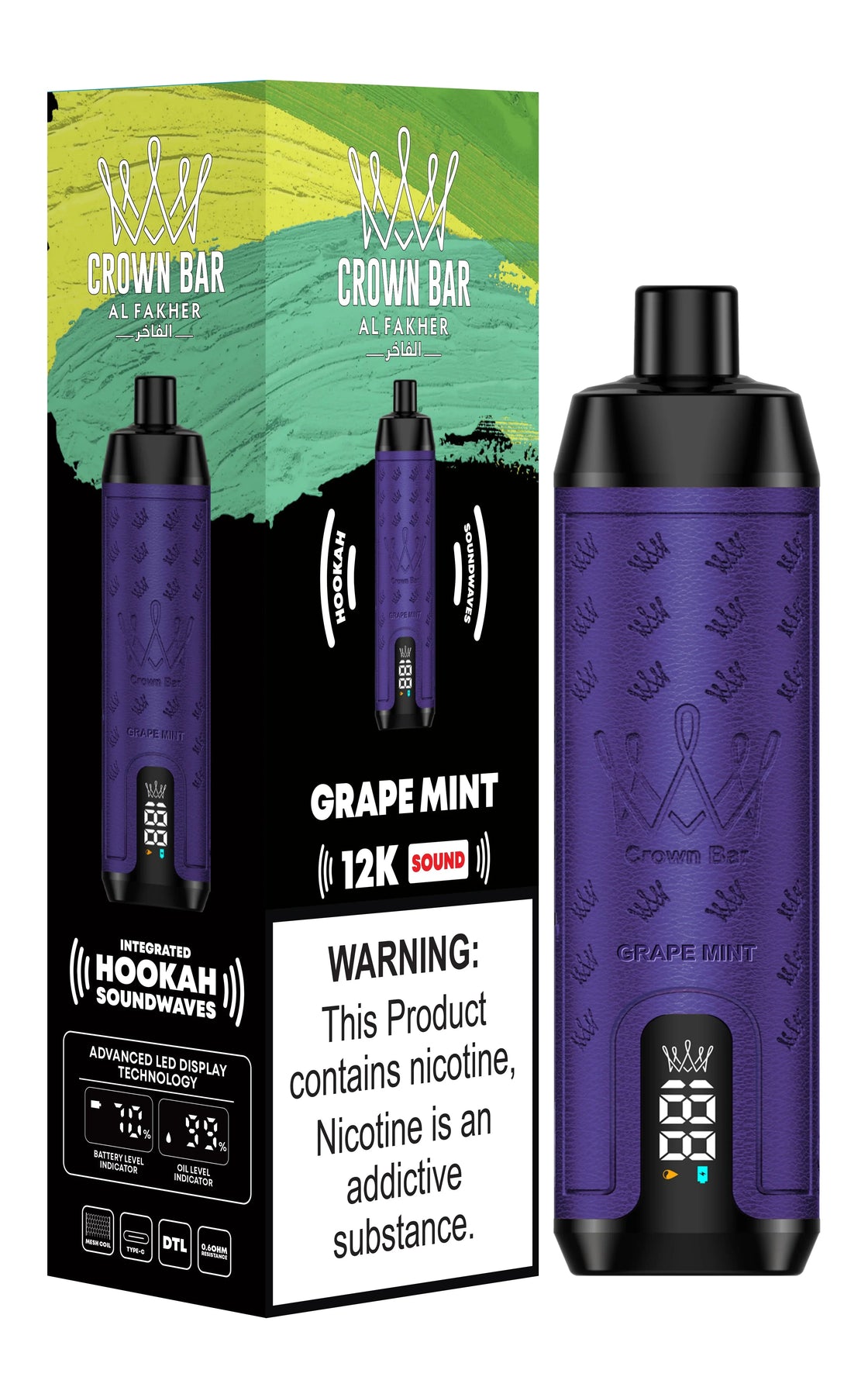 Al Fakher Crown Bar 12000 Box of 10 Disposable Vape pod