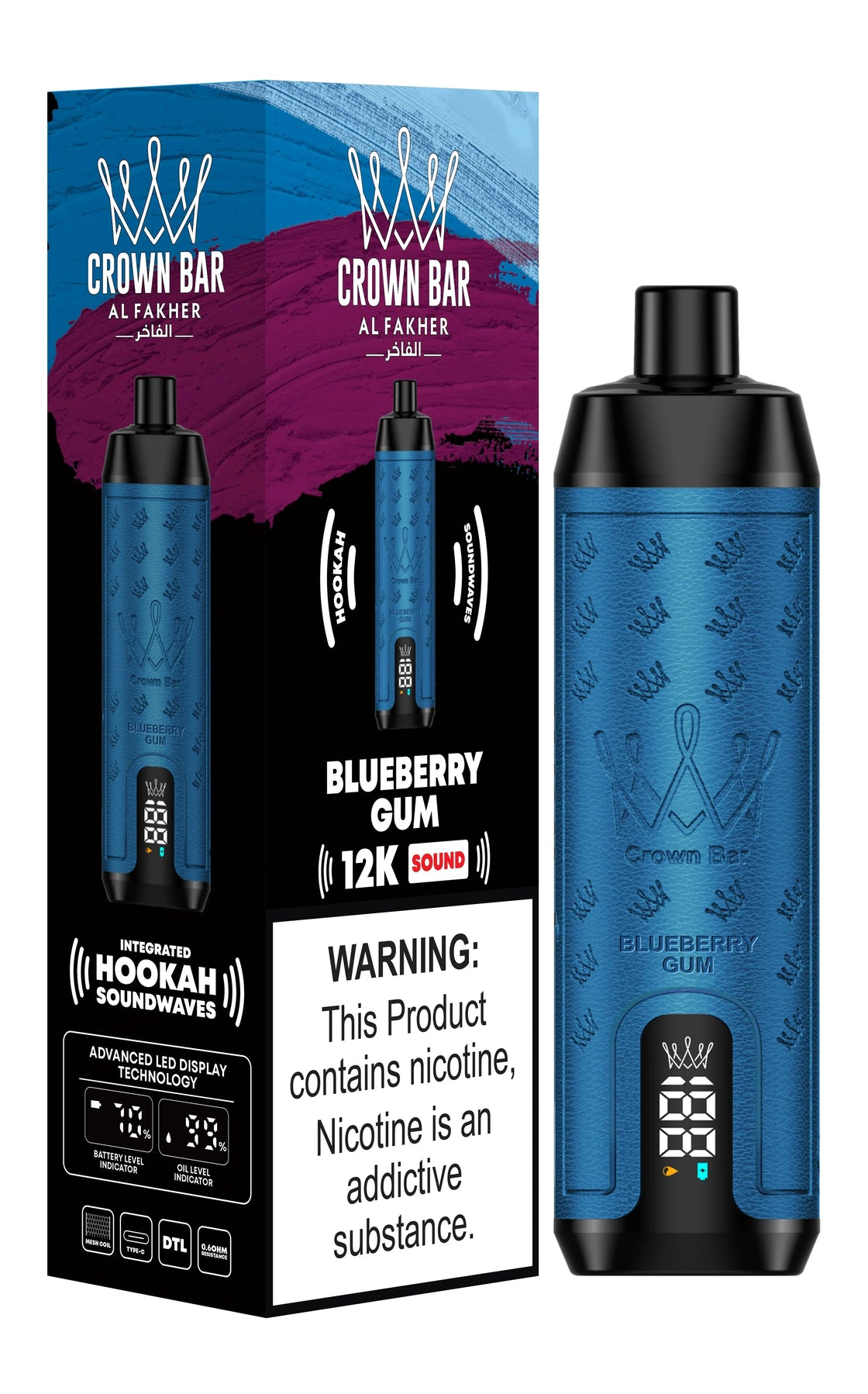 Al Fakher Crown Bar 12000 Box of 10 Disposable Vape pod