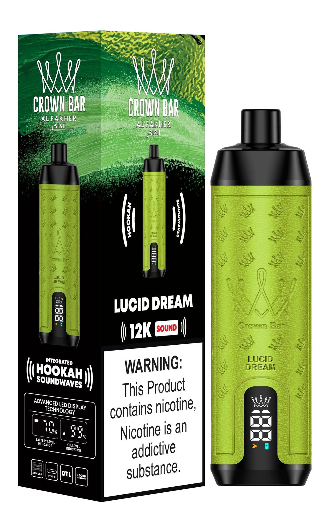 Al Fakher Crown Bar 12000 Box of 10 Disposable Vape pod