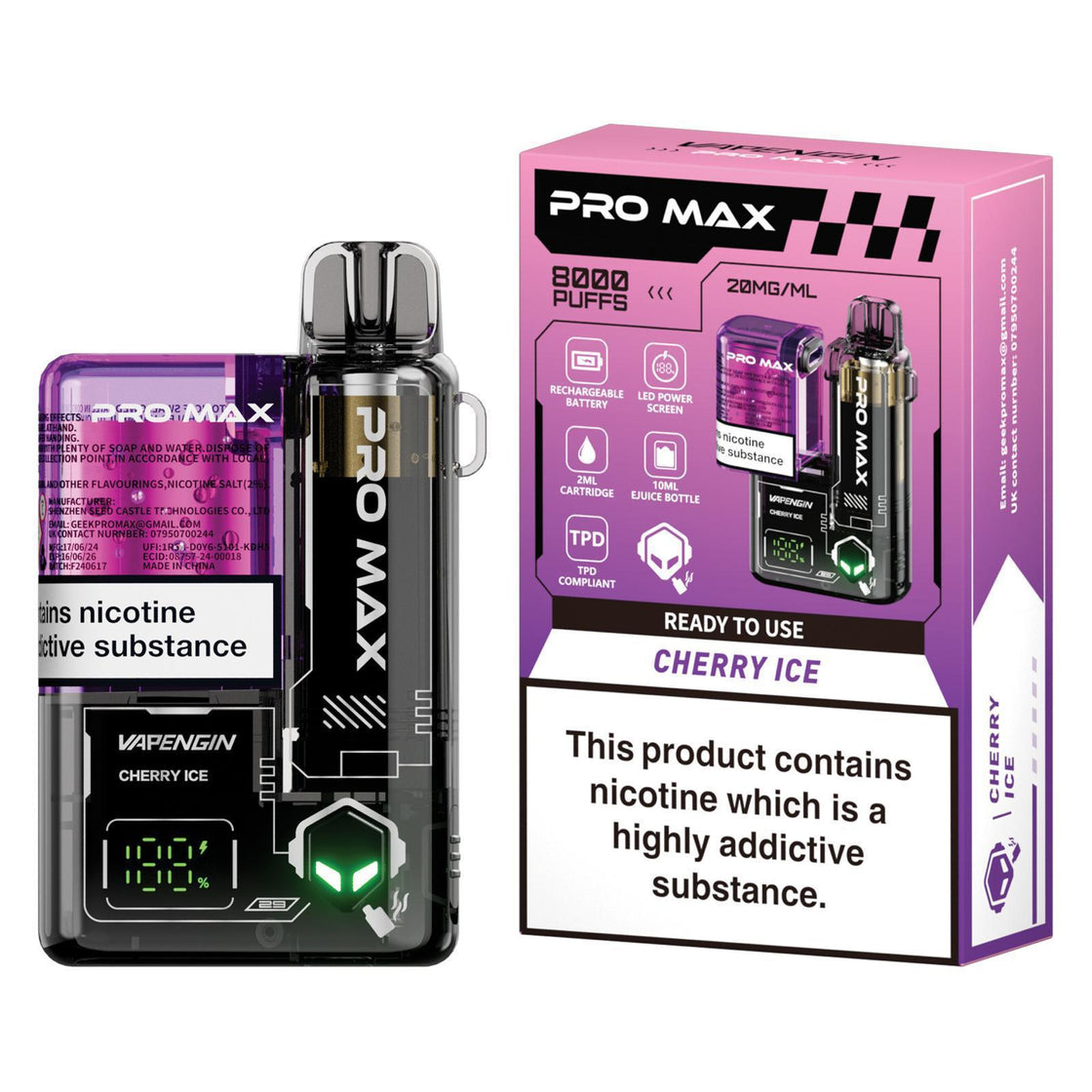 Vapengin Pro Max 8000 Box of 5 Disposable Pods