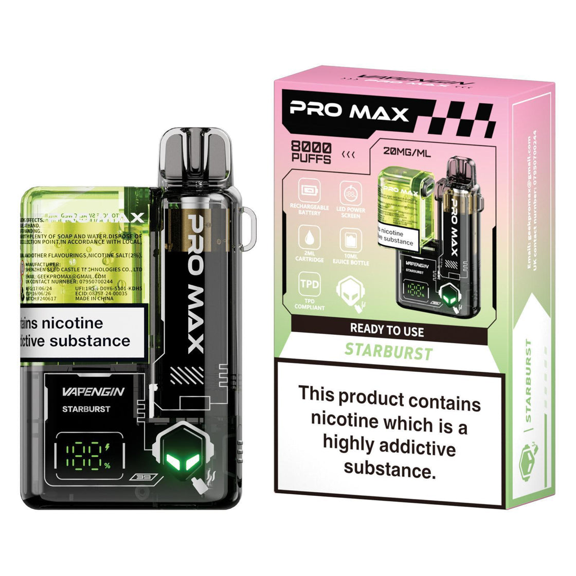 Vapengin Pro Max 8000 Box of 5 Disposable Pods