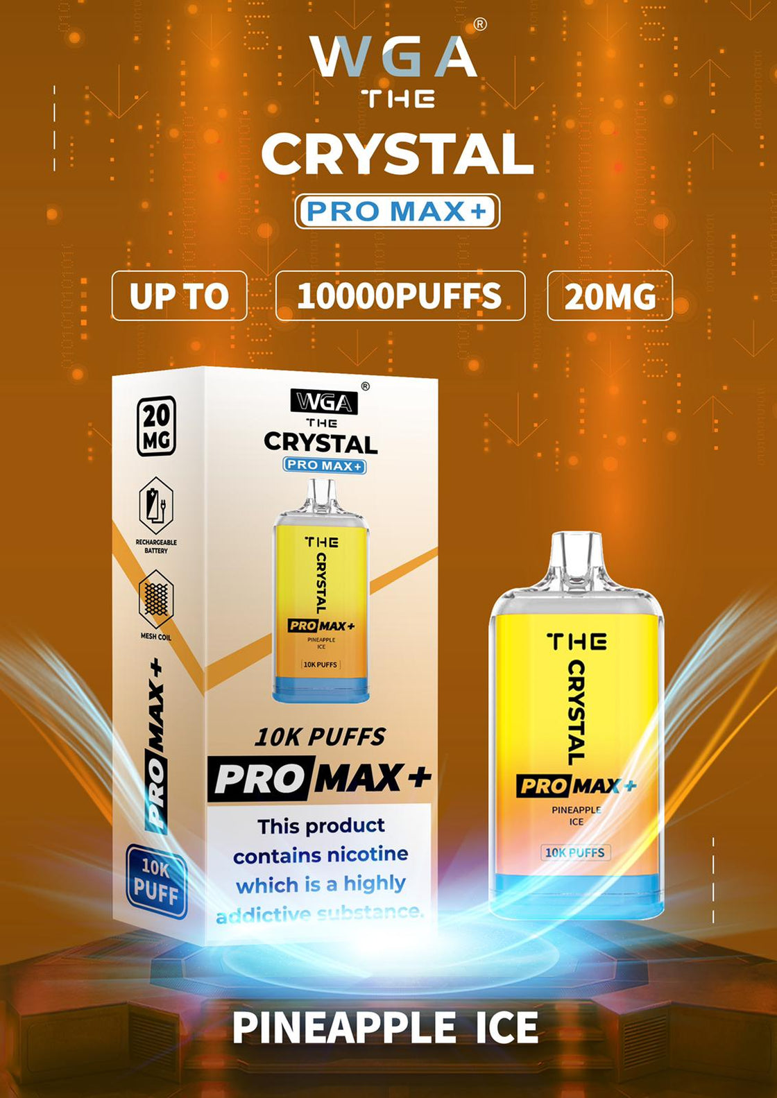 The Crystal Pro Max + 10000 Box of 10 Disposable Vape