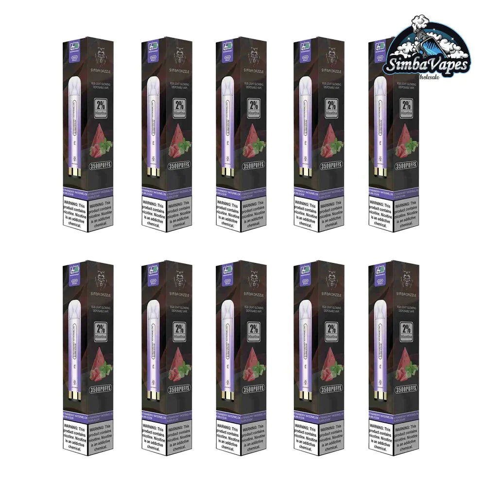 Simba Dazzle Disposable Glow Bar Rechargeable 3500 Box of 10